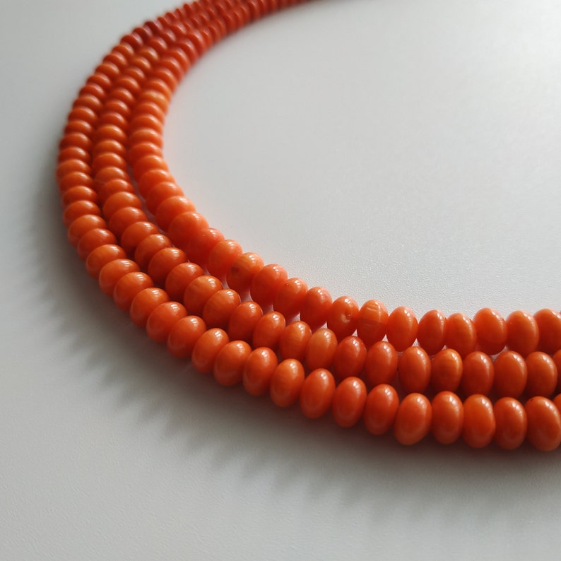 Orange Coral Necklace Small Coral Beads Natural Coral Jewelry Etsy