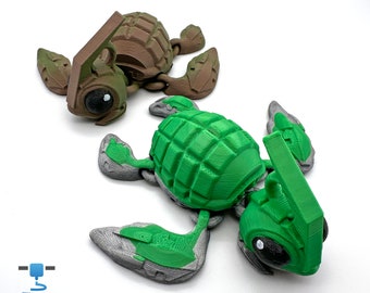 Grenade Turtle, 3D Printed