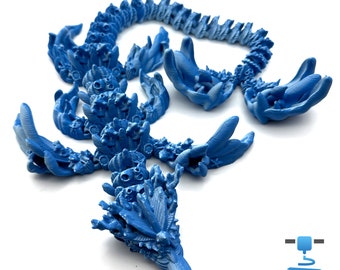 Articulating Coral Reef Dragon, 3D Printed, 19"