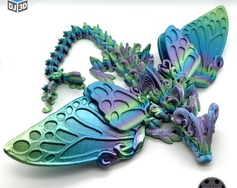 Articulating Butterfly Fairy Dragon, 3D Printed, 18" Long, 15" Wingspan!