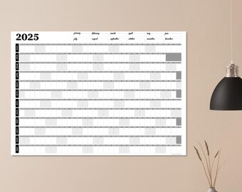 2025 Giant Paper Wall Calendar | Extra Large Format Yearly Planner | Big Year Calendar | 48"x36" Calendar | Rainbow Colors