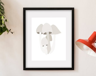 Printable Ink Cap Mushroom Wall Art Print