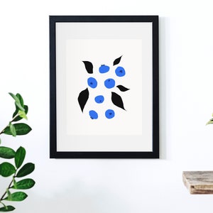 Printable Blueberry Fruit Wall Art Print image 1