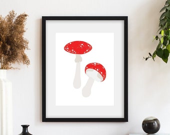 Printable Fly Agaric Mushroom Wall Art Print