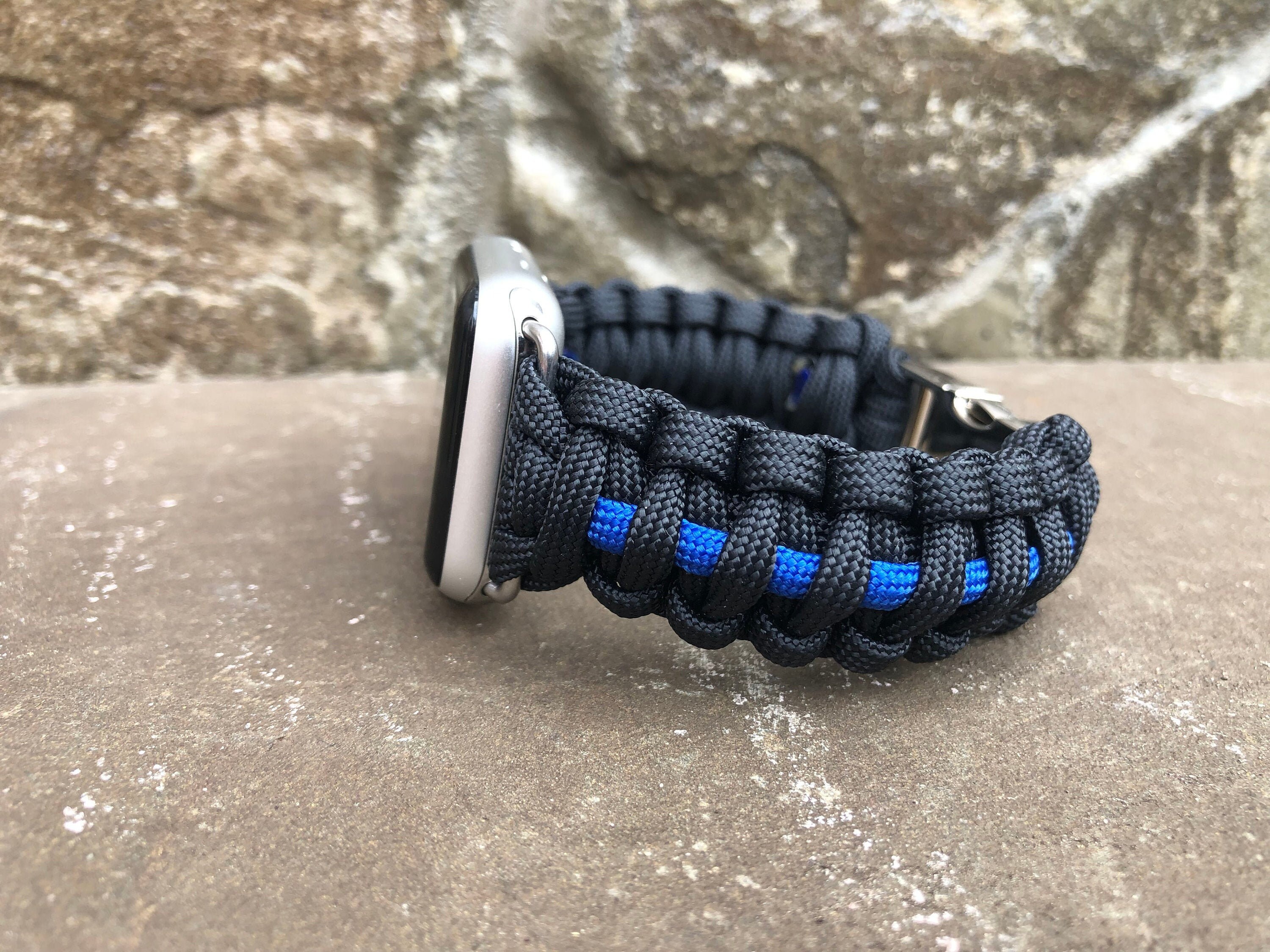 Apple Watch Band Thin Blue Line Paracord Apple Watch Strap Etsy