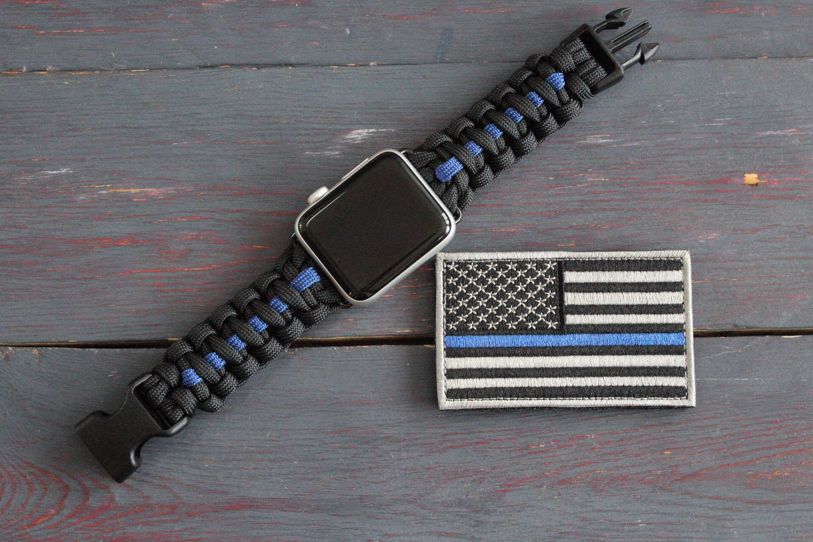 Apple Watch Band Thin Blue Line Paracord Apple Watch Strap Etsy
