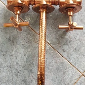 Handmade hammered Moroccan copper bathroom faucet
