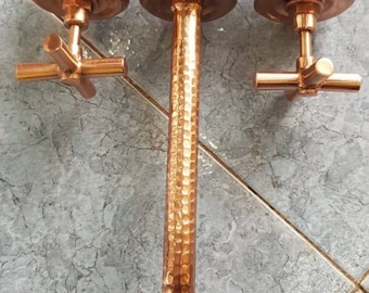 Handmade hammered Moroccan copper bathroom faucet