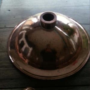 Moroccan handmade hammered bathroom round copper sink image 3