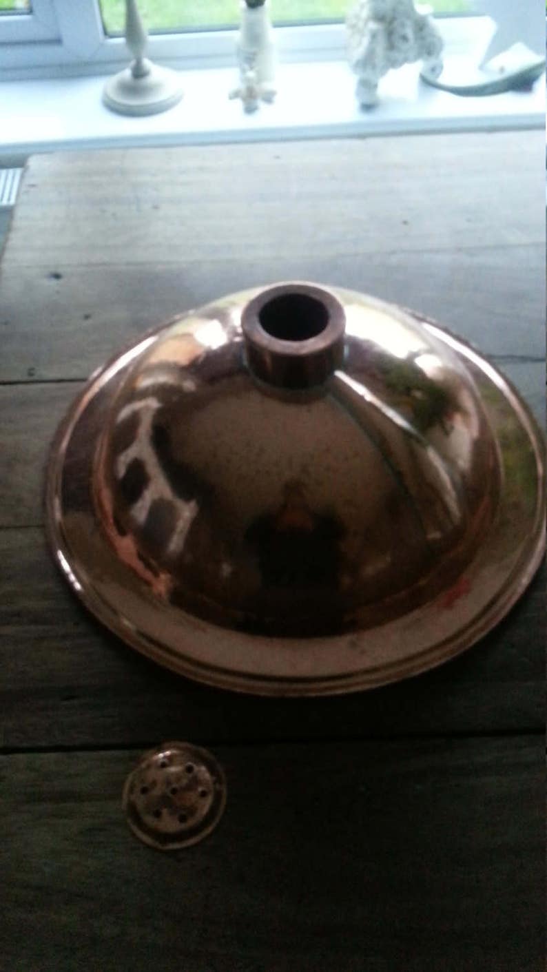 Moroccan handmade hammered bathroom round copper sink image 3