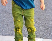 Mellow Yellow UNISEX distressed denim skinny jeans yellow toddler jeans yellow distressed denim toddler ripped jeans baby ripped jeans yello