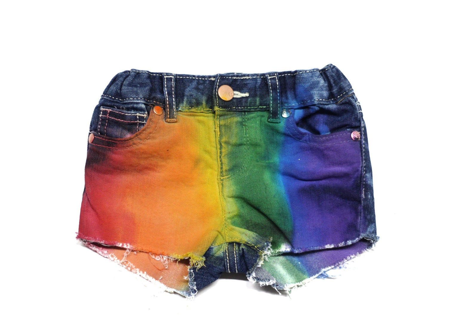 Baby / Girls Rainbow Denim Shorts /pride Rainbow Outfit/pride Etsy