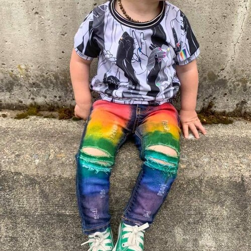 Rainbow Jeans/girls Rainbow Pants/rainbow Baby Outfit/rainbow Etsy