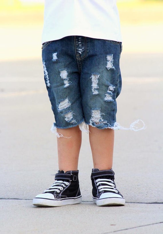 baby boy distressed shorts