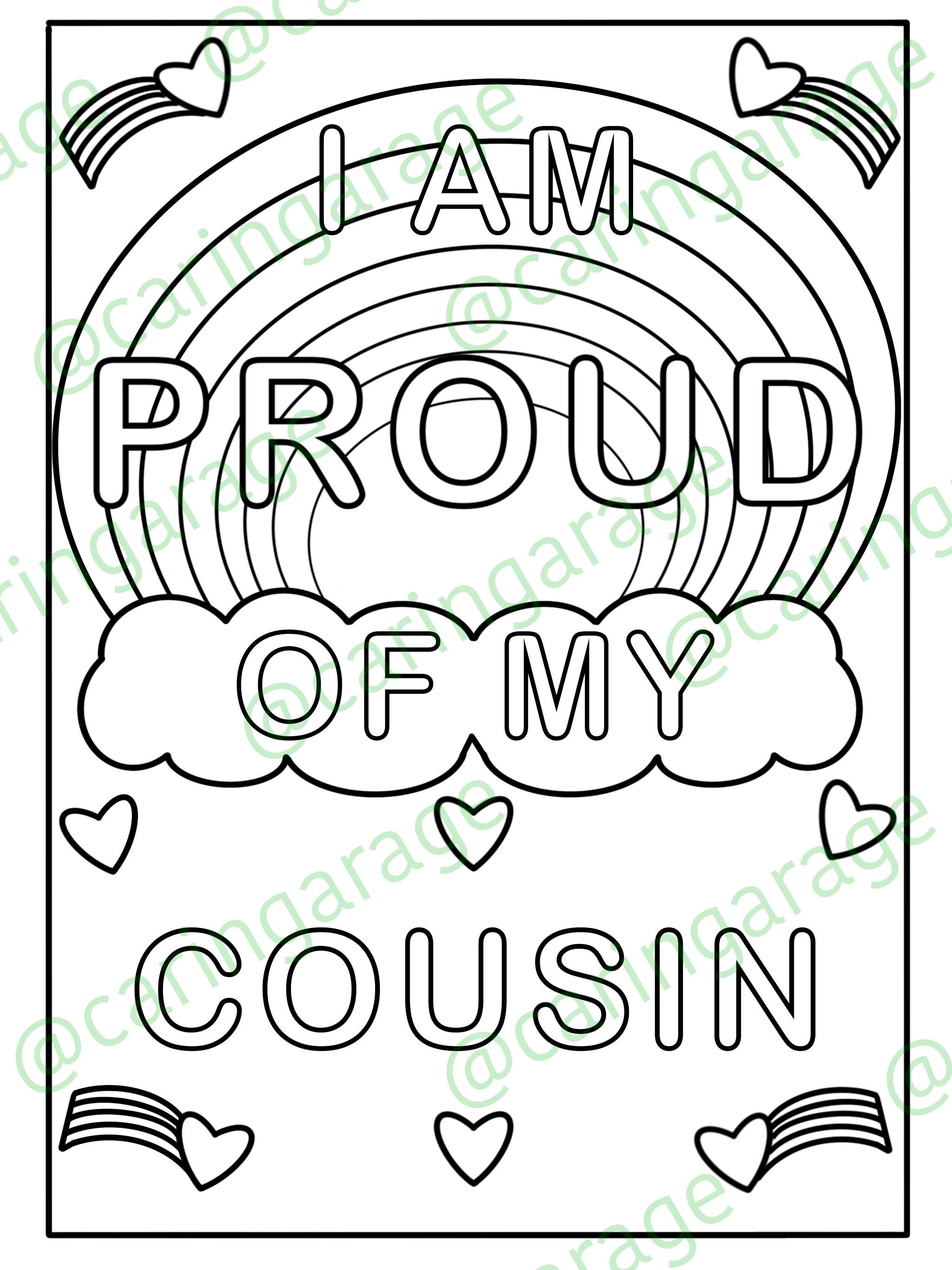 PRIDE Coloring Page - “I Am Proud of My Moms - Dads - Parents - Sister ...