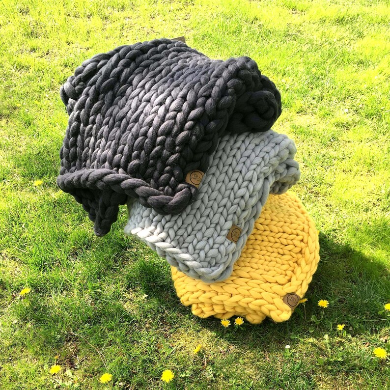 Chunky blanket merino wool blanket chunky knit blanket Etsy