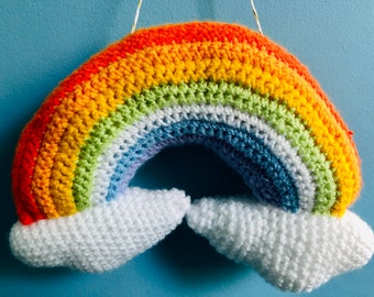 Rainbow, crochet wall hanging decoration
