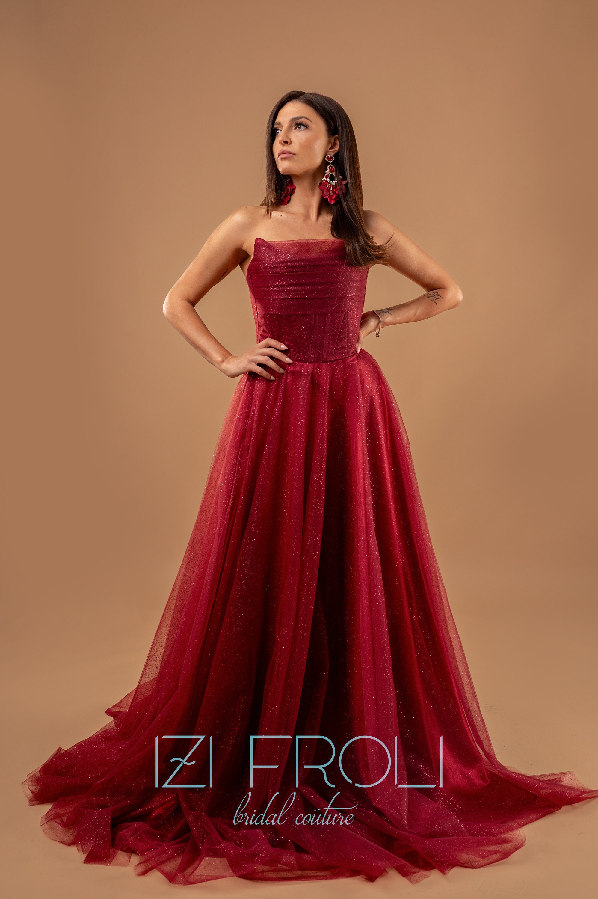 Red cinderella prom dress sale