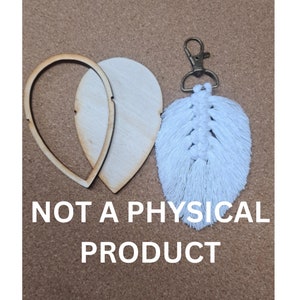 SVG Feather/Leaf Keychain Macrame Crochet template DIGITAL image 1