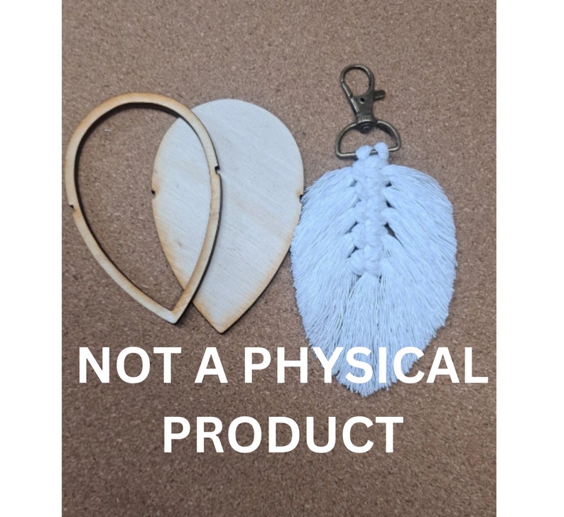 SVG Feather/Leaf Keychain Macrame Crochet template DIGITAL image 1