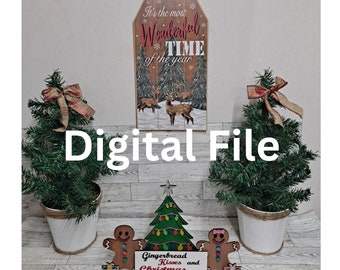 DIGITAL Gingerbread men SVG cut file for cricut or laser