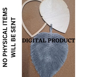 SVG 5x7 Macrame Feather/Leaf Template