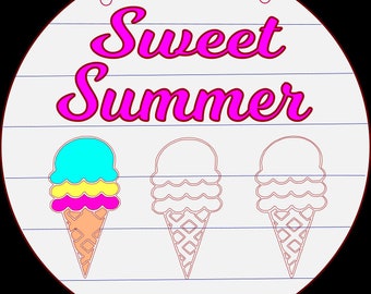 Sweet Summer Door Hanger SVG