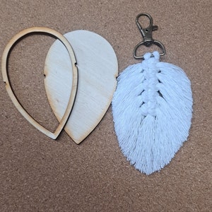 SVG Feather/Leaf Keychain Macrame Crochet template DIGITAL image 2