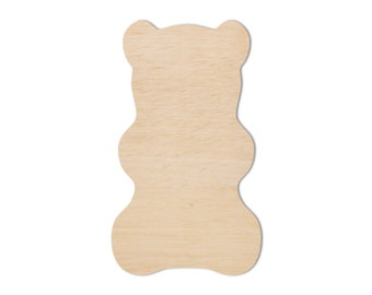 Unfinished Wooden Gummy Bear Wood Blank | Gummy Bear Wood Cutout Shape | Laser Cut Blanks | Unfinished | DIY Craft Blanks