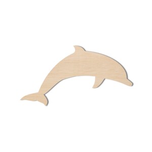 Unfinished Wooden Dolphin Wood Blank | Dolphin Wood Cutout Shape | Laser Cut Blanks | Unfinished | DIY Craft Blanks