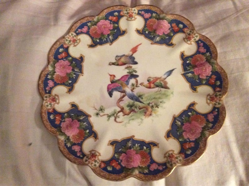 Old Sevres Shelley China England Rare Plate with scalloped Etsy