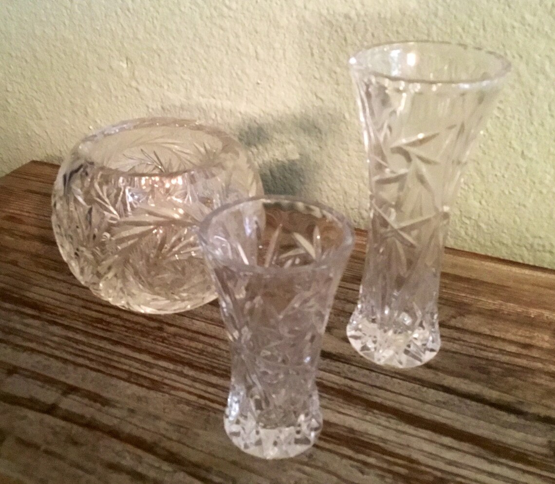 Bohemia Pinwheel Handcut Crystal Vases Etsy