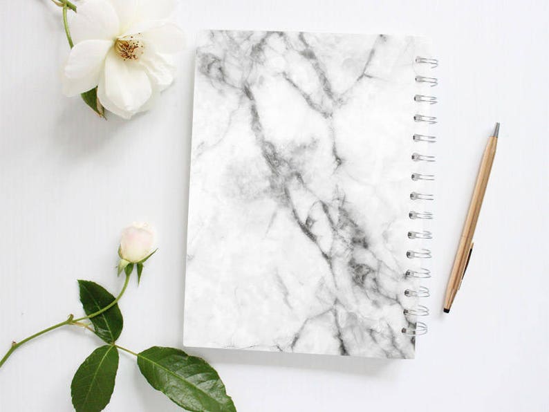 Grey Marble Notebook, Lined Notebook, Spiral Notebook, Lined Journal, Minimalist Notebook, Cute Notebook for Kids, Back to School Notebook Bild 3