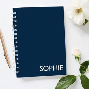 Custom Name Notebook, Navy Notebook, Personalized Notebook, Monogram ...