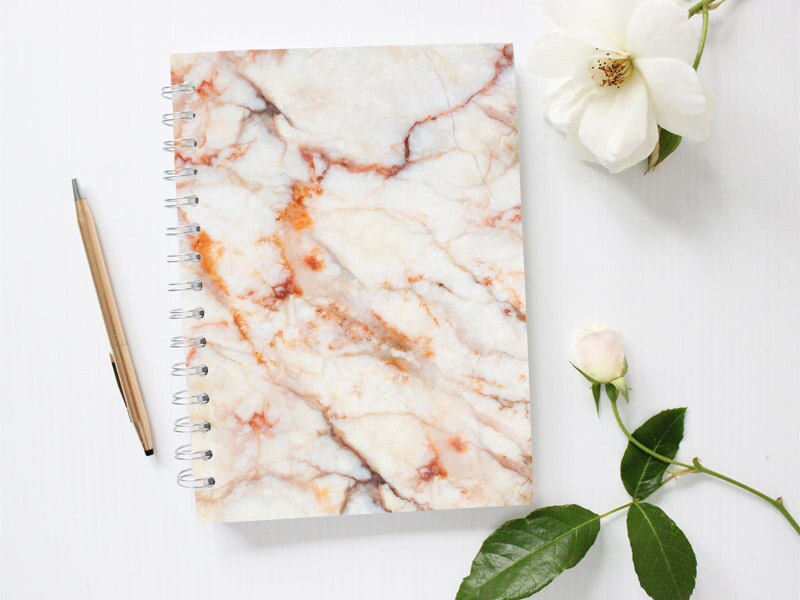 Marble Notebook Lined Notebook Spiral Notebook Large | Etsy