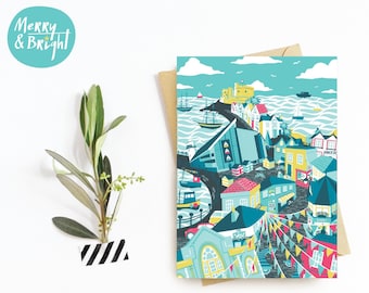Falmouth, Cornwall - Greetings Card / Original design