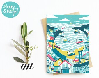 Port Isaac, Cornwall - Greetings Card / Original design