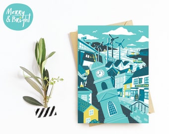 Penryn, Cornwall - Greetings Card / Original design
