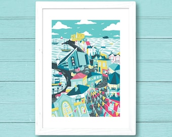 Falmouth, Cornwall - Original, digital art print