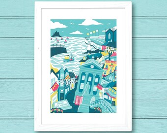 Penzance Cornwall Art Print: Original Illustration