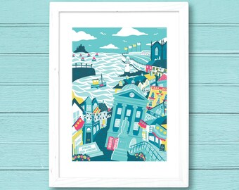 Penzance, Cornwall art print / Original, digital art print