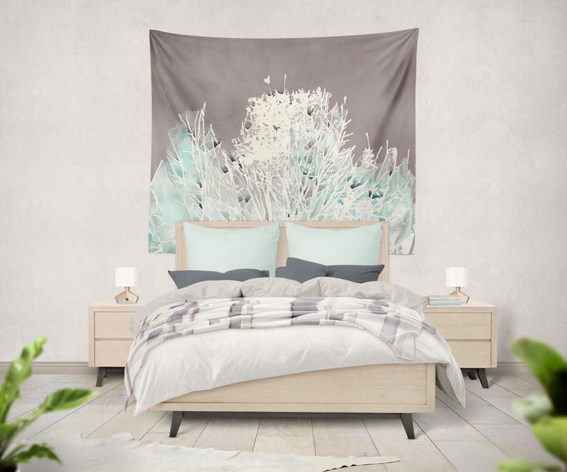 Stained Glass Forest Wall Tapestry Tapestry Wall Hanging Etsy