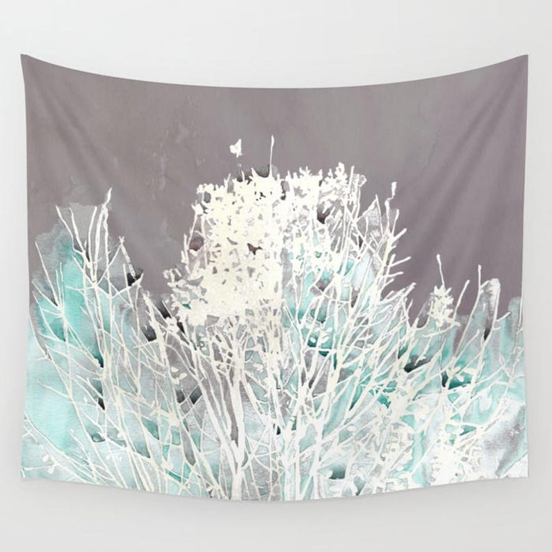 Stained Glass Forest Wall Tapestry Tapestry Wall Hanging Etsy