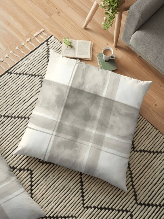Plaid Floor Pillow Floor Cushion Floor Pillows Floor Etsy