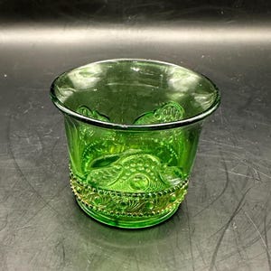 EAPG Green Jewel Pattern AKA Lacy Medallion U S Glass 1899 toy individual sugar