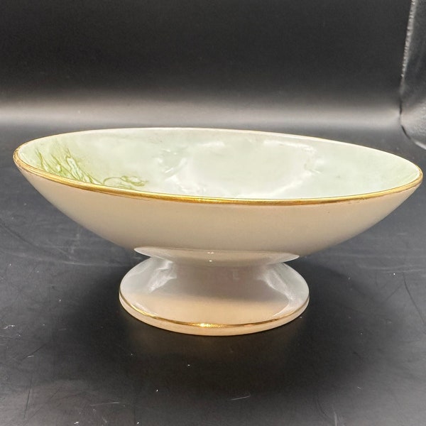 Lefton China Pedestal dish porcelain soap dish lemon dish, bon bon dish, candy, snacks