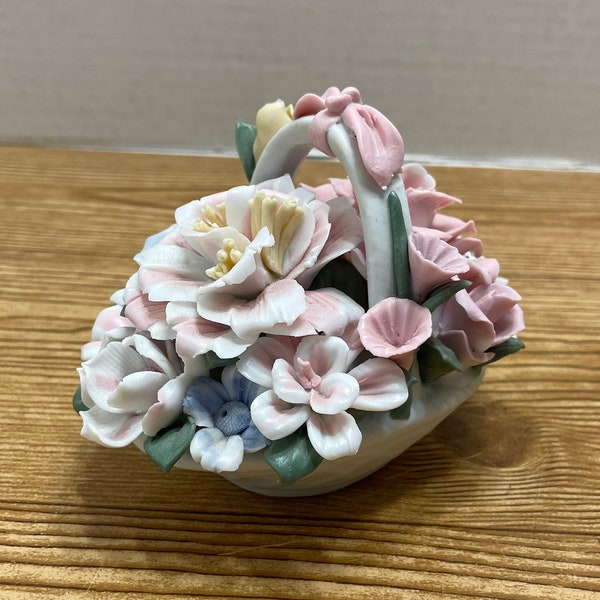 Porcelain Flower Basket Etsy
