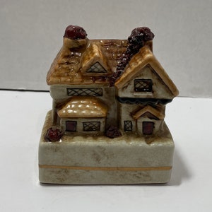 Antique Staffordshire bank coin box coin bank House