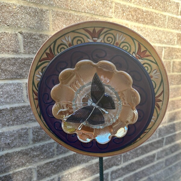 Glass Plate Flower Etsy