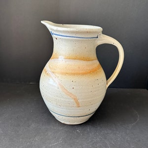 Pottery pitcher signed Michael Obranovich pottery Dallas USA